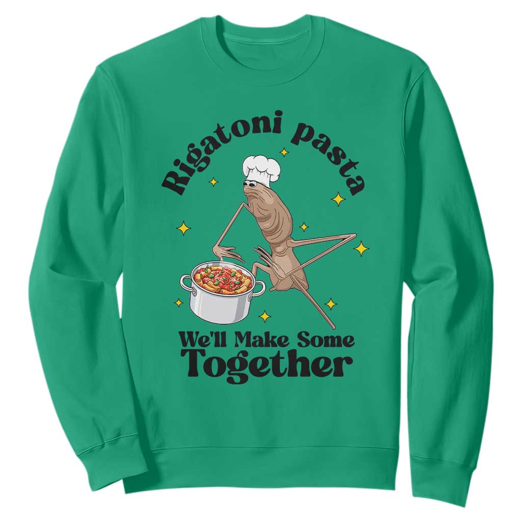 Rigatoni Pasta Chef Marcus The Worm Sweatshirt We'll Make Some Together Wholesome Weird Meme TS02 Irish Green Print Your Wear