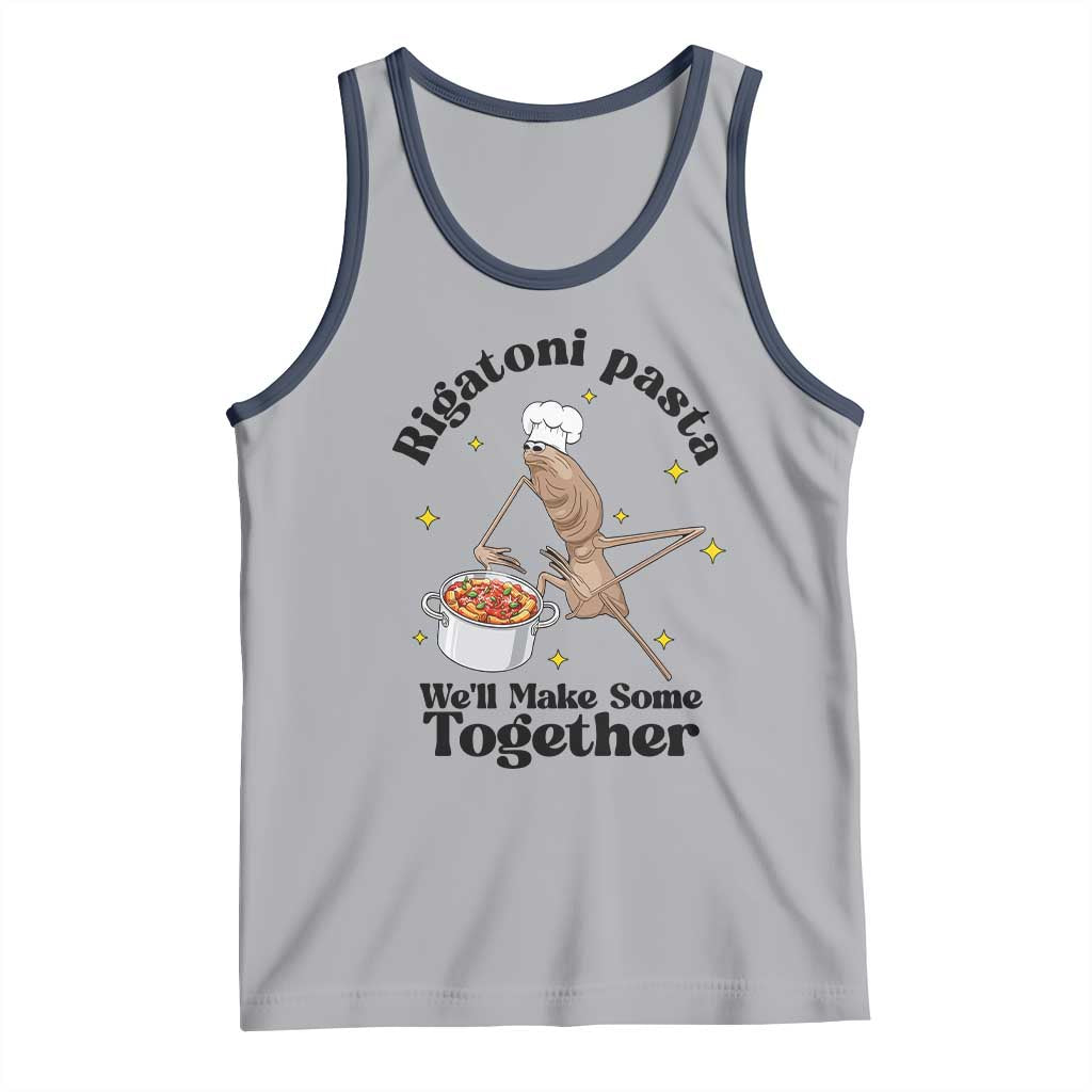 Rigatoni Pasta Chef Marcus The Worm Tank Top We'll Make Some Together Wholesome Weird Meme TS02 Athletic Heather Navy Print Your Wear