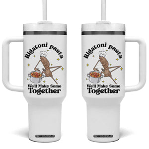 Rigatoni Pasta Chef Marcus The Worm Tumbler With Handle We'll Make Some Together Wholesome Weird Meme TS02 One Size: 40 oz White Print Your Wear