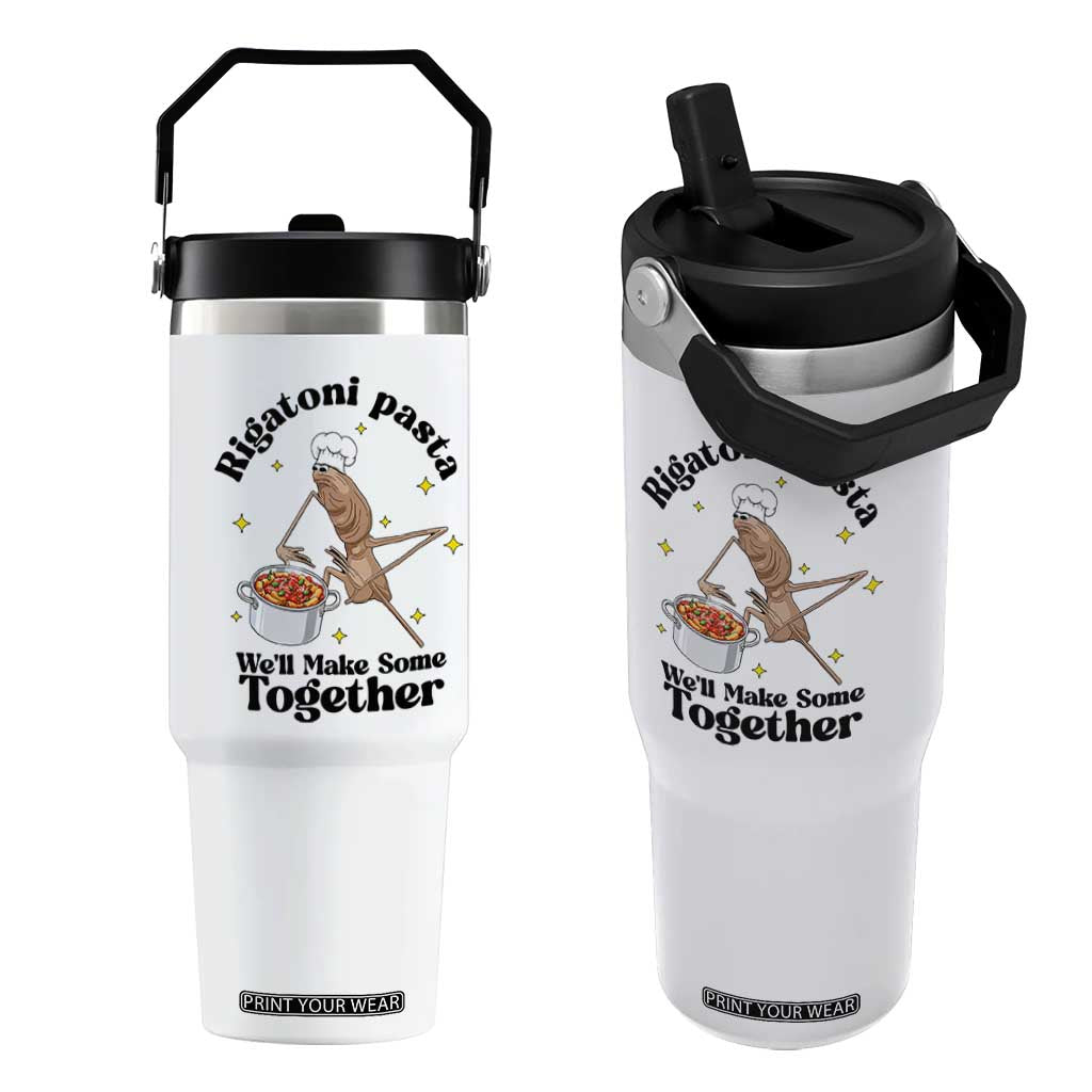 Rigatoni Pasta Chef Marcus The Worm Flip Straw Tumbler We'll Make Some Together Wholesome Weird Meme TS02 One Size: 30 oz White Print Your Wear
