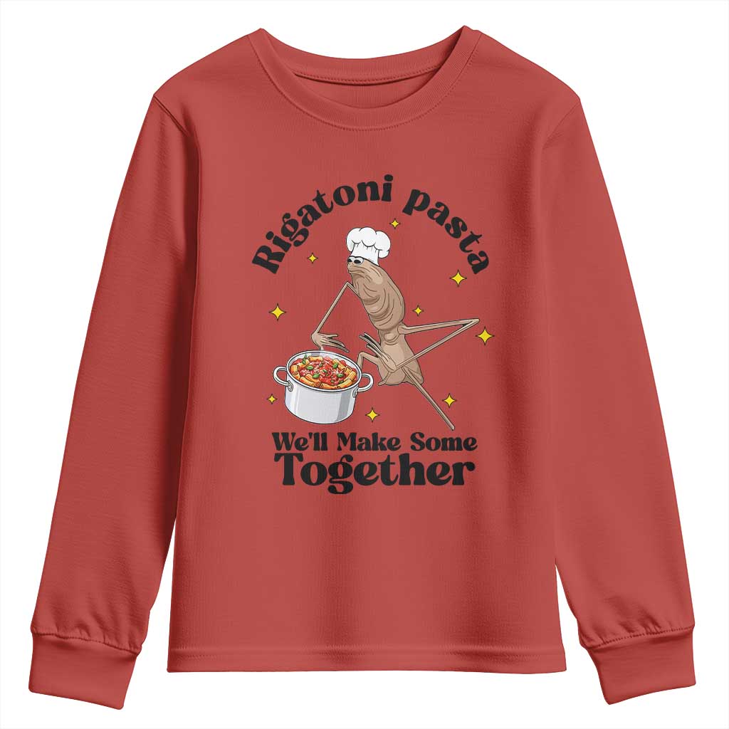 Rigatoni Pasta Chef Marcus The Worm Youth Sweatshirt We'll Make Some Together Wholesome Weird Meme TS02 Red Print Your Wear
