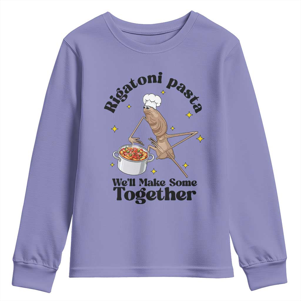Rigatoni Pasta Chef Marcus The Worm Youth Sweatshirt We'll Make Some Together Wholesome Weird Meme TS02 Violet Print Your Wear