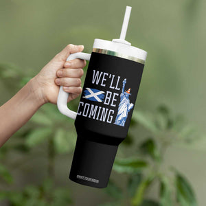 We'll Be Coming Scotland to USA Tumbler With Handle Scottish Fans Statue of Liberty TS02 Print Your Wear