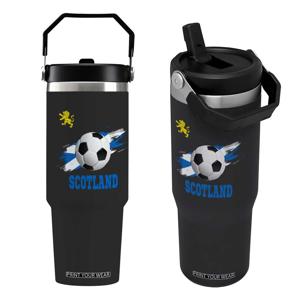Scotland Soccer Flag Flip Straw Tumbler Scottish Football Fans Pride TS02 One Size: 30 oz Black Print Your Wear