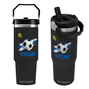 Scotland Soccer Flag Flip Straw Tumbler Scottish Football Fans Pride TS02 One Size: 30 oz Black Print Your Wear
