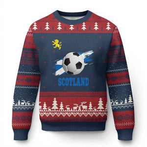 Scotland Soccer Flag Ugly Christmas Sweater Scottish Football Fans Pride TS02 Navy Red Print Your Wear