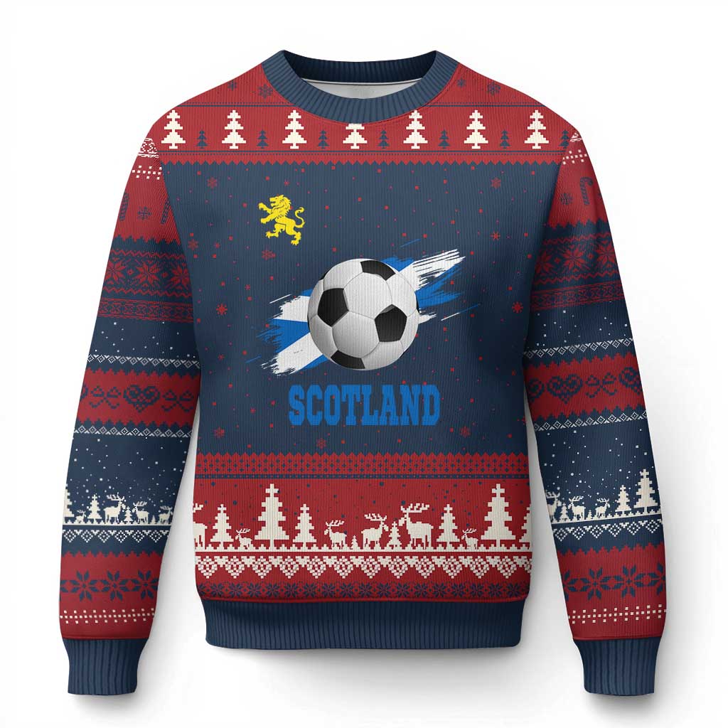 Scotland Soccer Flag Ugly Christmas Sweater Scottish Football Fans Pride TS02 Navy Red Print Your Wear