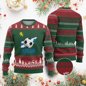 Scotland Soccer Flag Ugly Christmas Sweater Scottish Football Fans Pride TS02 Red Green Print Your Wear
