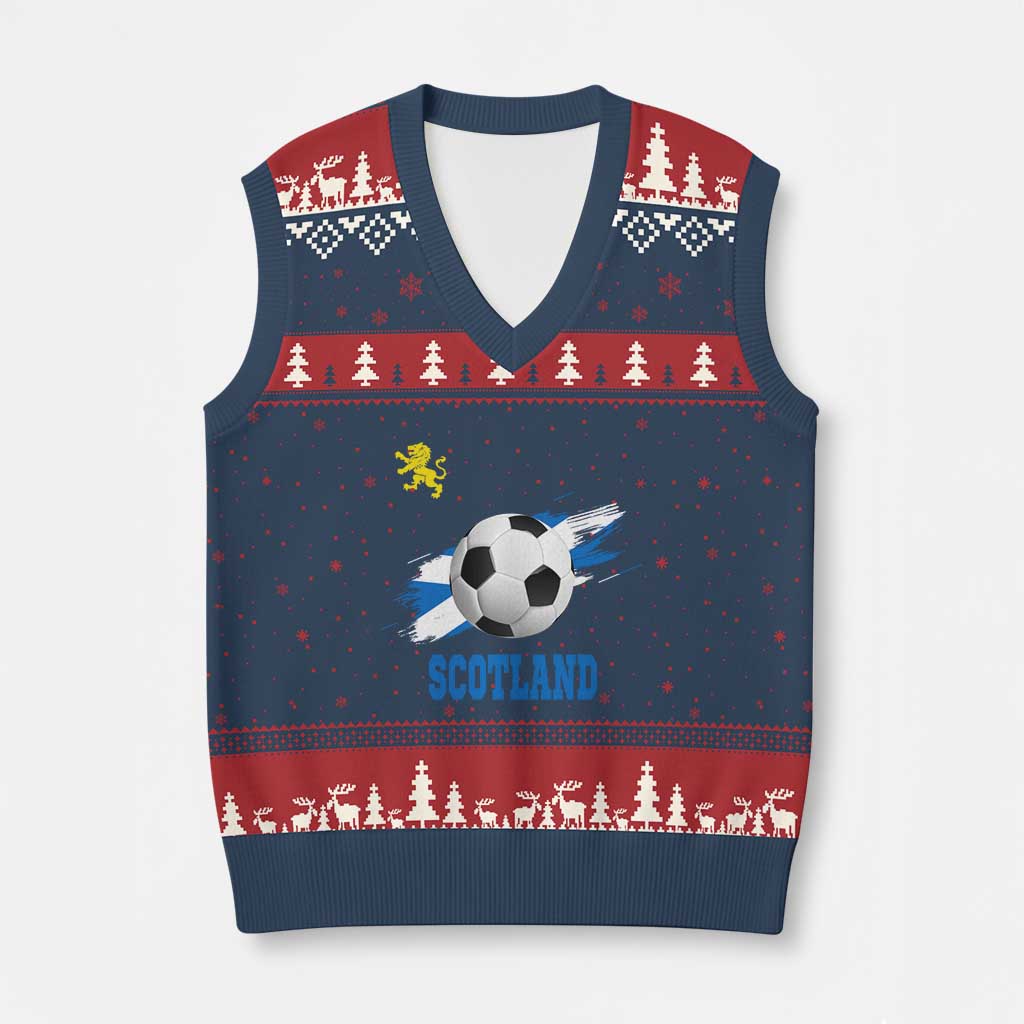 Scotland Soccer Flag V-Neck Knit Sweater Vest Scottish Football Fans Pride TS02 Navy Red Print Your Wear
