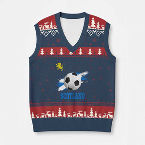 Scotland Soccer Flag V-Neck Knit Sweater Vest Scottish Football Fans Pride TS02 Navy Red Print Your Wear