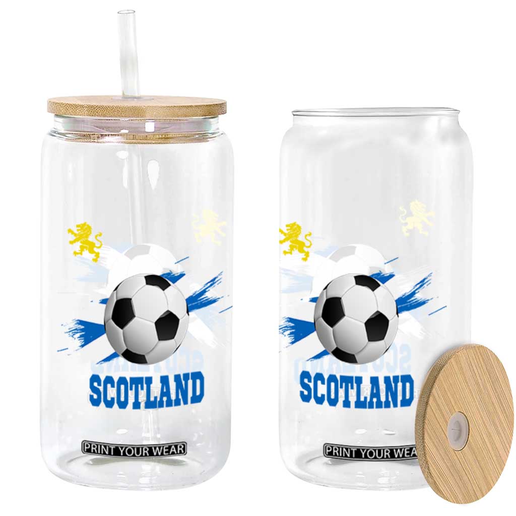 Scotland Soccer Flag Glass Can Scottish Football Fans Pride TS02 Print Your Wear