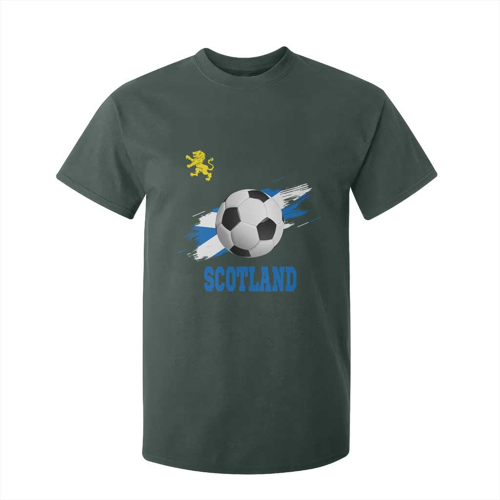 Scotland Soccer Flag T Shirt For Kid Scottish Football Fans Pride TS02 Dark Forest Green Print Your Wear
