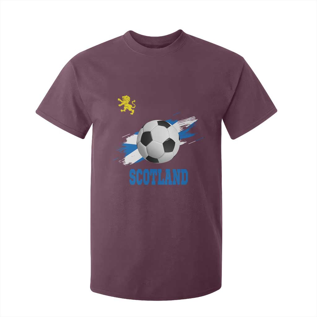 Scotland Soccer Flag T Shirt For Kid Scottish Football Fans Pride TS02 Maroon Print Your Wear