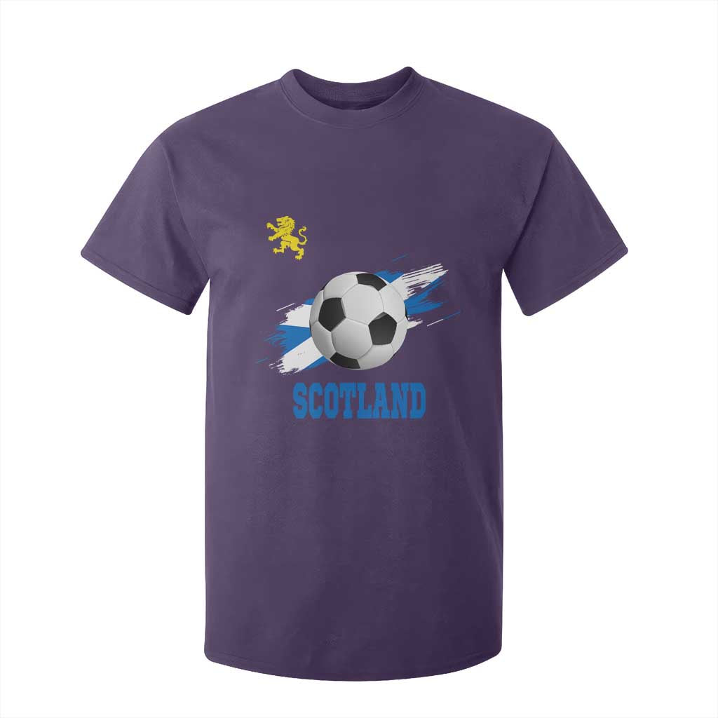 Scotland Soccer Flag T Shirt For Kid Scottish Football Fans Pride TS02 Purple Print Your Wear