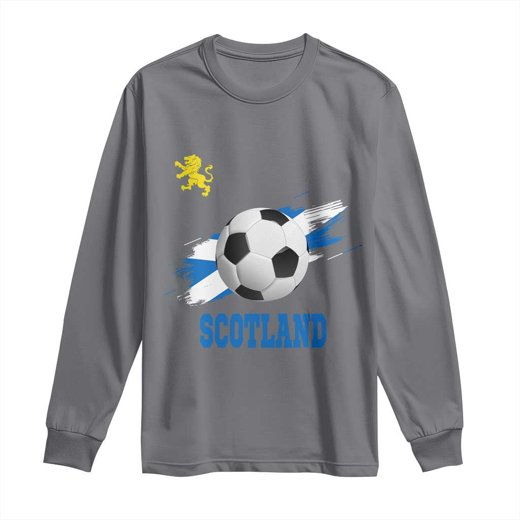 Scotland Soccer Flag Long Sleeve Shirt Scottish Football Fans Pride TS02 Charcoal Print Your Wear
