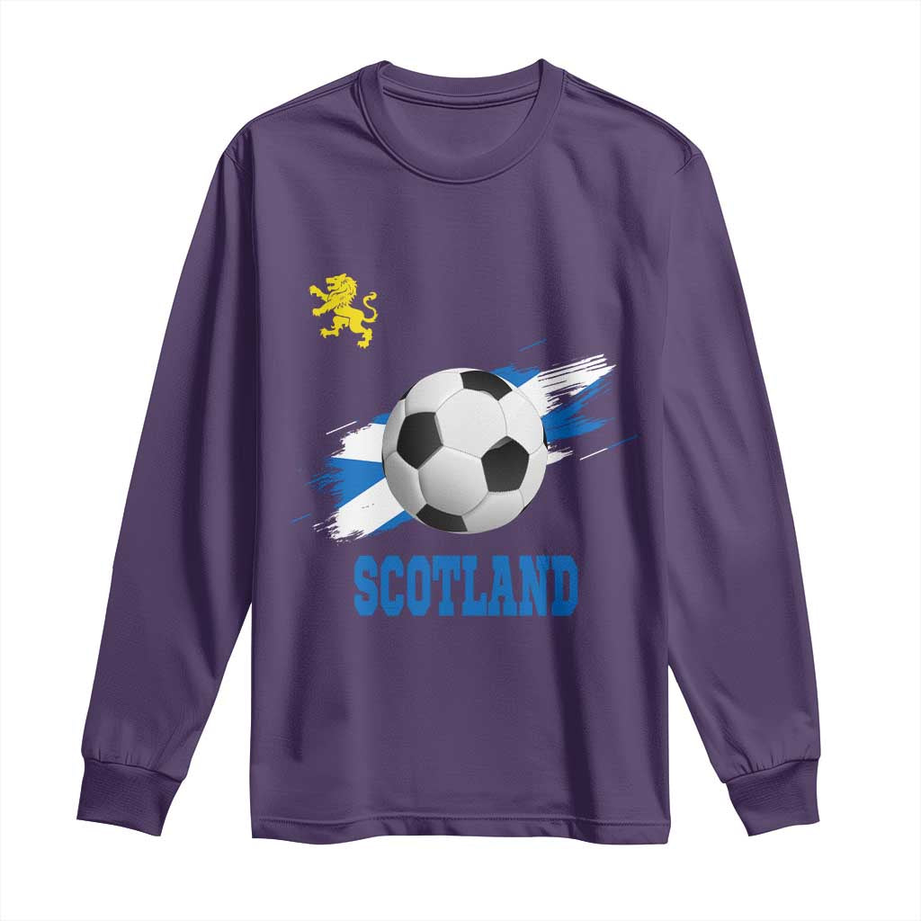Scotland Soccer Flag Long Sleeve Shirt Scottish Football Fans Pride TS02 Purple Print Your Wear