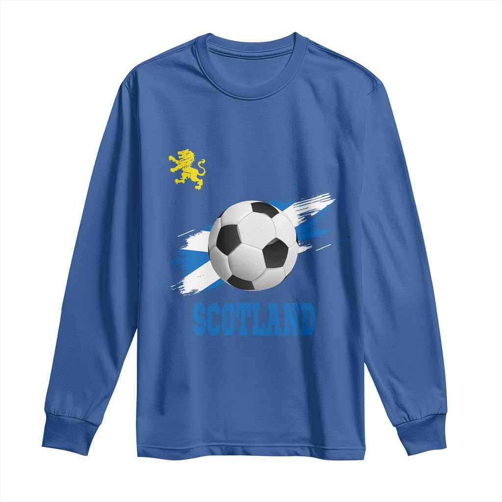 Scotland Soccer Flag Long Sleeve Shirt Scottish Football Fans Pride TS02 Royal Blue Print Your Wear