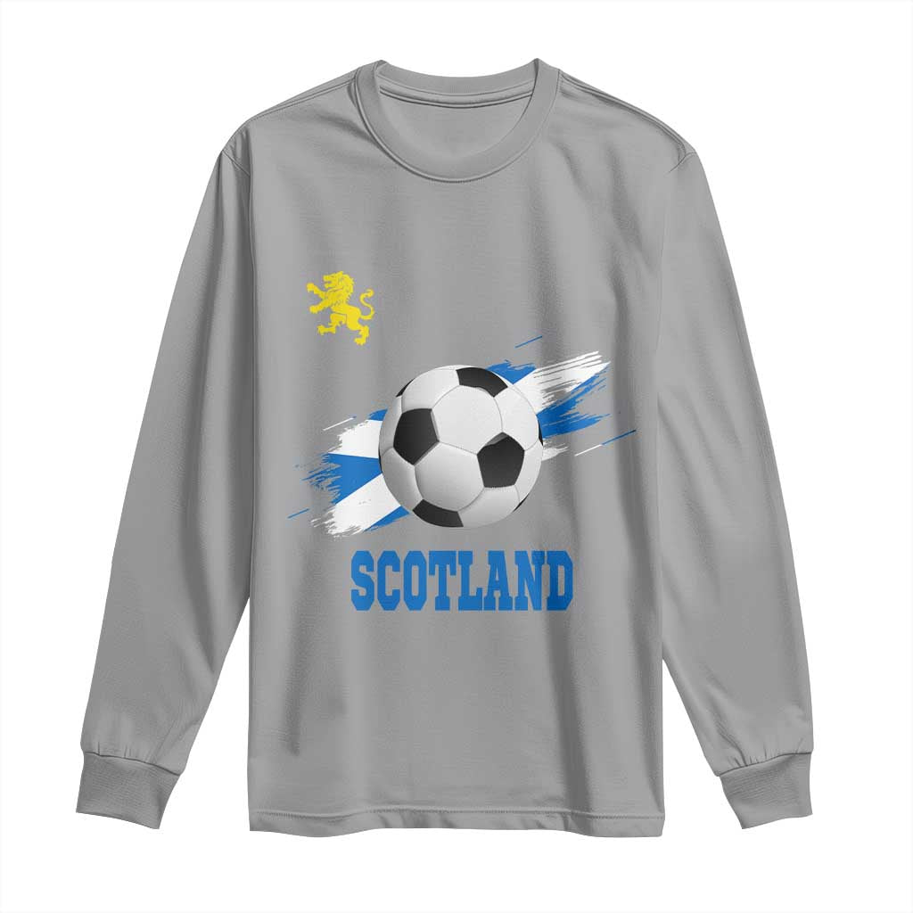 Scotland Soccer Flag Long Sleeve Shirt Scottish Football Fans Pride TS02 Sport Gray Print Your Wear
