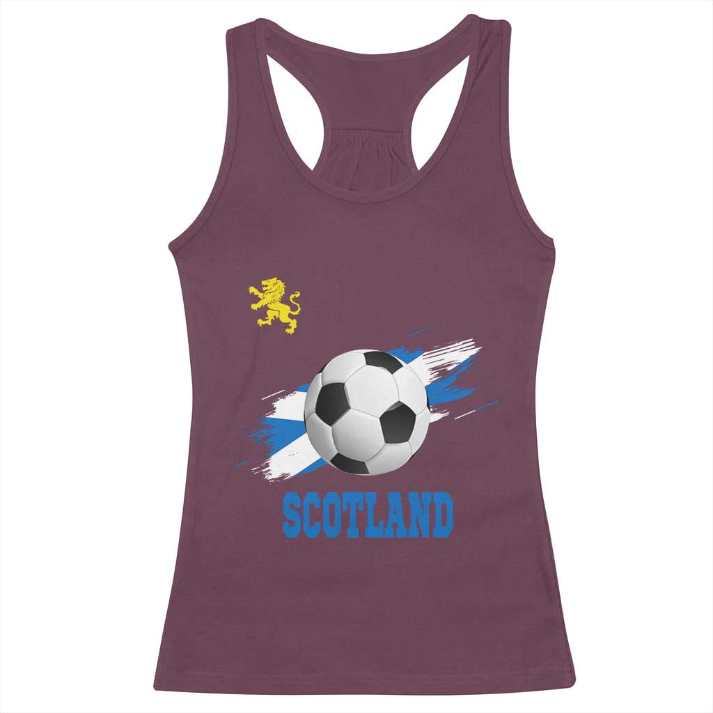 Scotland Soccer Flag Racerback Tank Top Scottish Football Fans Pride TS02 Maroon Print Your Wear