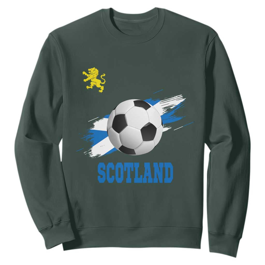 Scotland Soccer Flag Sweatshirt Scottish Football Fans Pride TS02 Dark Forest Green Print Your Wear