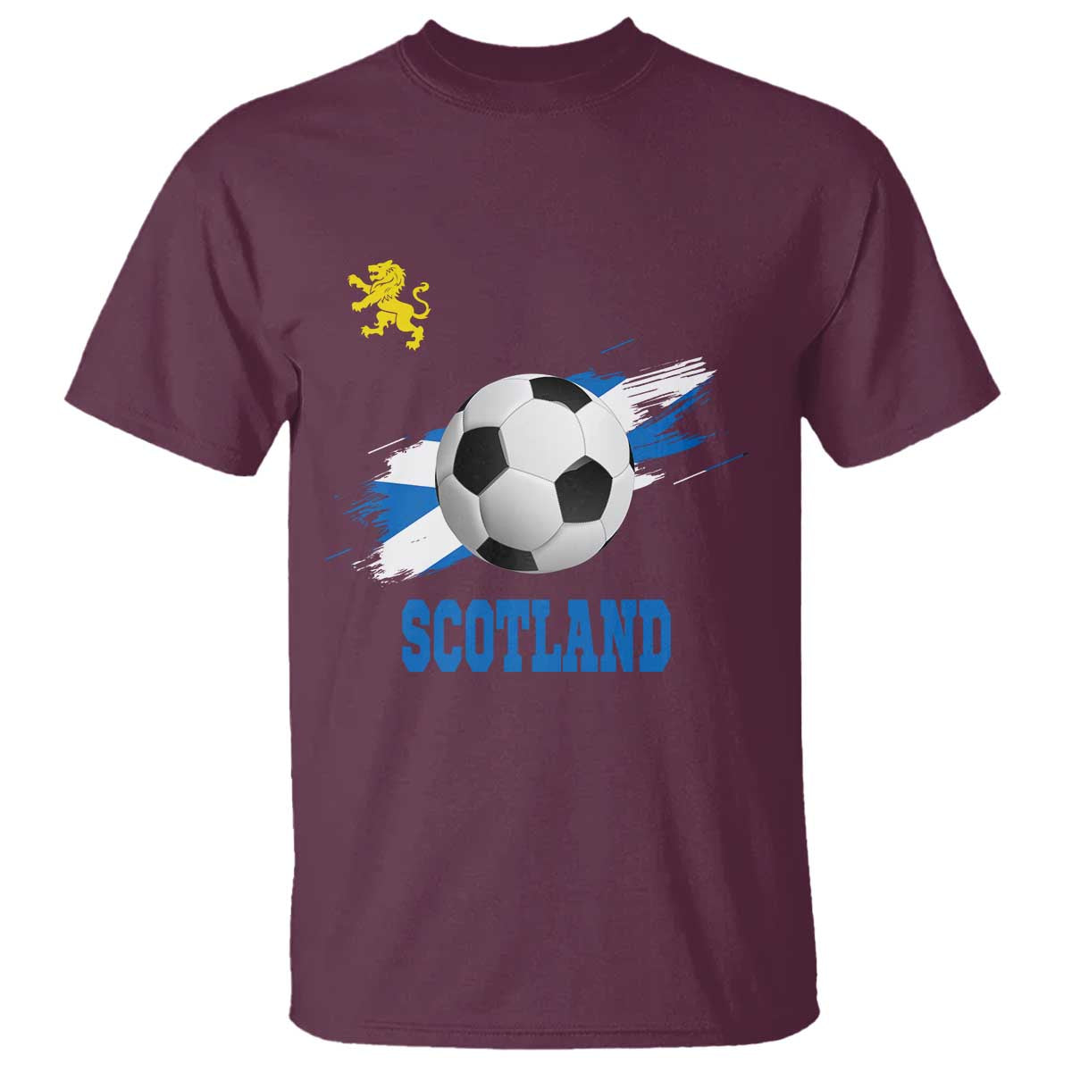Scotland Soccer Flag T Shirt Scottish Football Fans Pride TS02 Maroon Print Your Wear