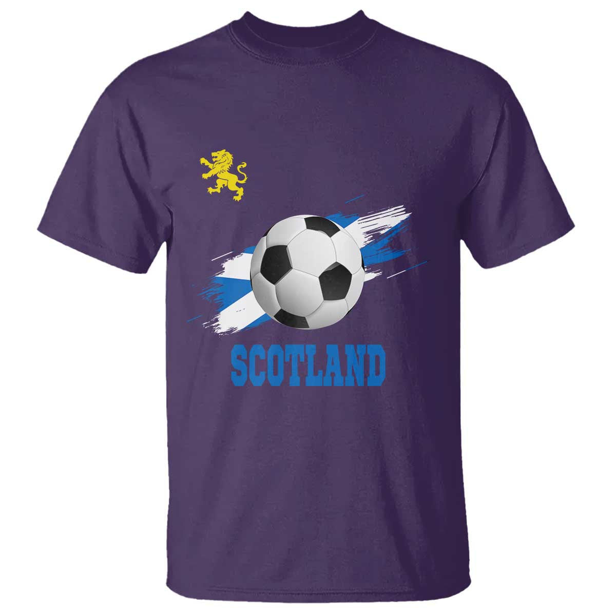 Scotland Soccer Flag T Shirt Scottish Football Fans Pride TS02 Purple Print Your Wear
