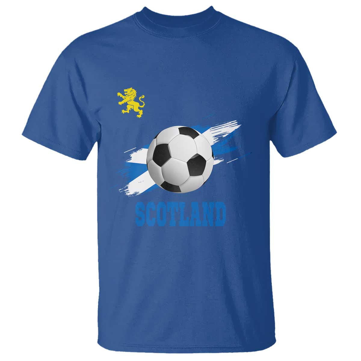 Scotland Soccer Flag T Shirt Scottish Football Fans Pride TS02 Royal Blue Print Your Wear