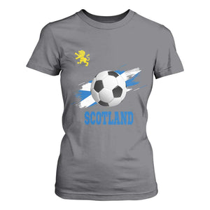 Scotland Soccer Flag T Shirt For Women Scottish Football Fans Pride TS02 Charcoal Print Your Wear