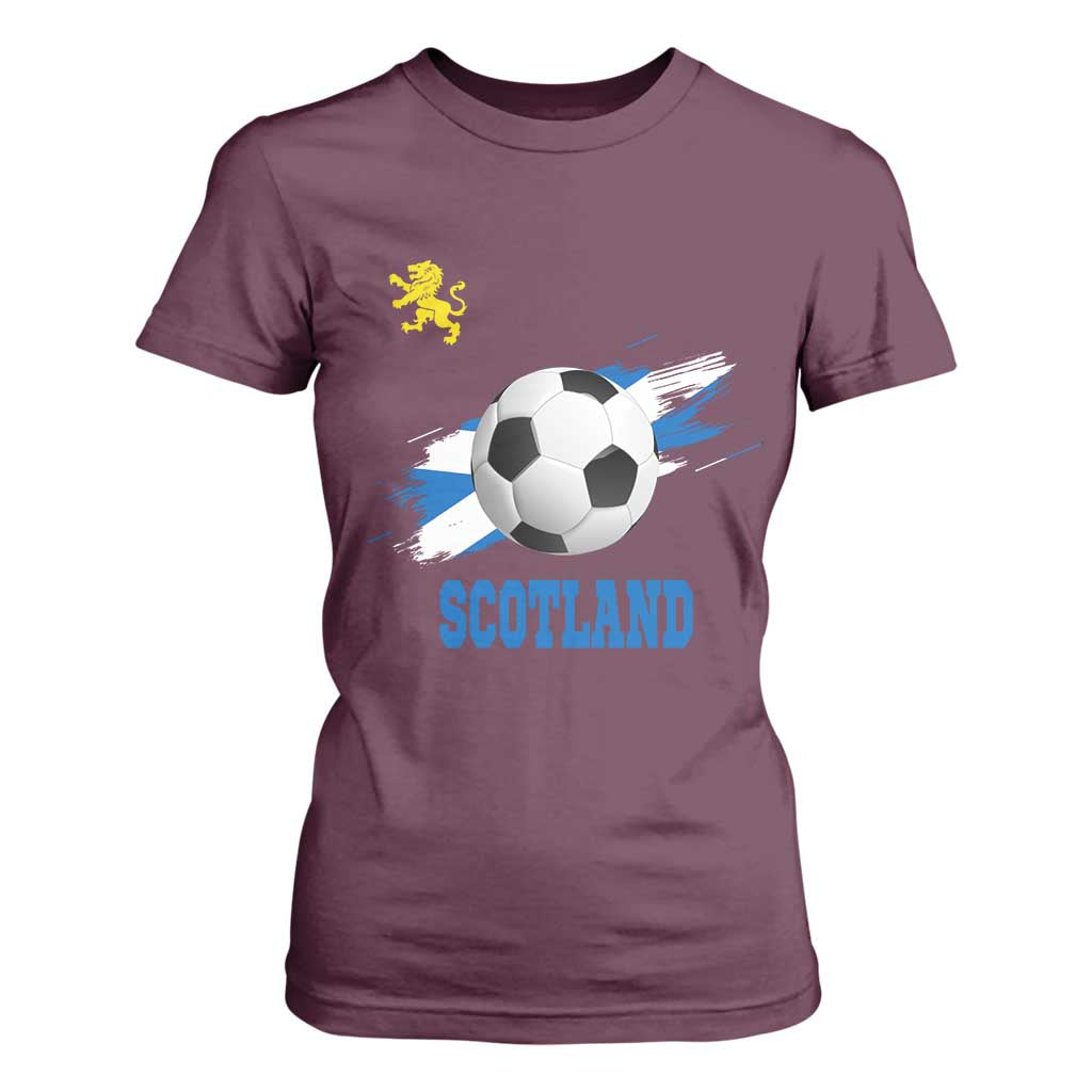 Scotland Soccer Flag T Shirt For Women Scottish Football Fans Pride TS02 Maroon Print Your Wear