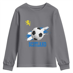 Scotland Soccer Flag Youth Sweatshirt Scottish Football Fans Pride TS02 Charcoal Print Your Wear