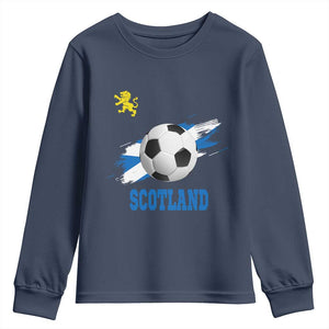 Scotland Soccer Flag Youth Sweatshirt Scottish Football Fans Pride TS02 Navy Print Your Wear
