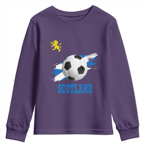 Scotland Soccer Flag Youth Sweatshirt Scottish Football Fans Pride TS02 Purple Print Your Wear