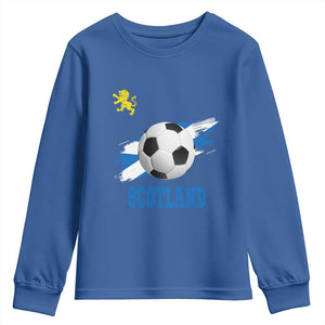 Scotland Soccer Flag Youth Sweatshirt Scottish Football Fans Pride TS02 Royal Blue Print Your Wear