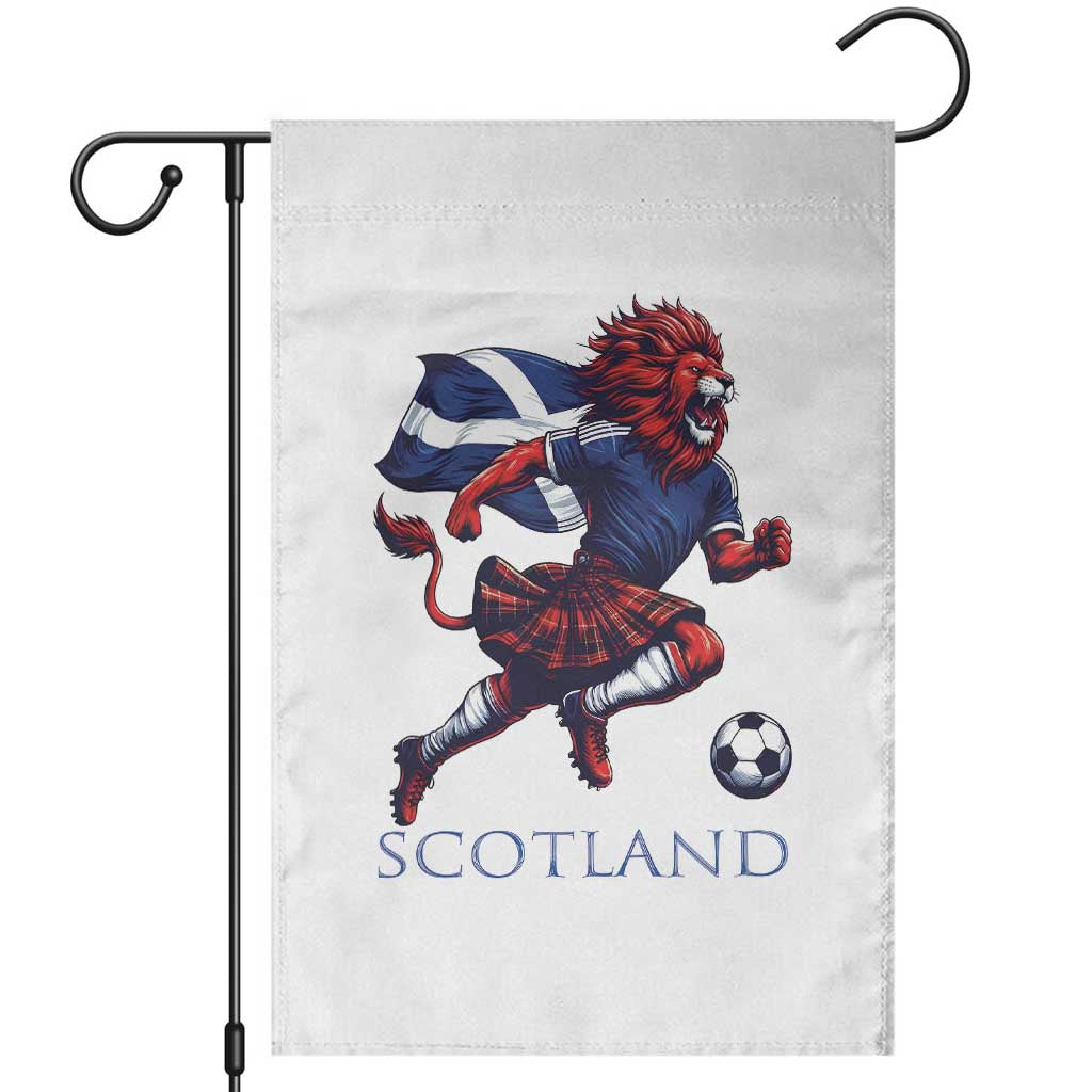 Scottish Lion Football Garden Flag Brave Lion in Kilt with Flag Cape Pride TS02 White Print Your Wear