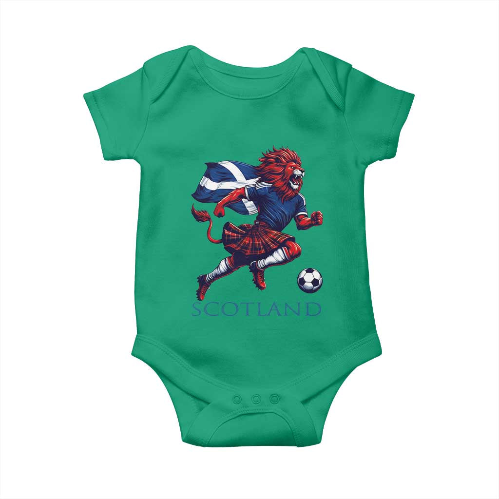 Scottish Lion Football Baby Onesie Brave Lion in Kilt with Flag Cape Pride TS02 Irish Green Print Your Wear