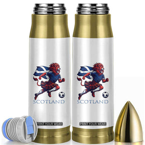Scottish Lion Football Bullet Tumbler Brave Lion in Kilt with Flag Cape Pride TS02 White Print Your Wear