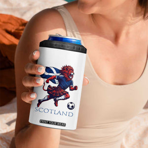 Scottish Lion Football 4 in 1 Can Cooler Tumbler Brave Lion in Kilt with Flag Cape Pride TS02 Print Your Wear