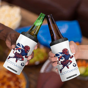 Scottish Lion Football 4 in 1 Can Cooler Tumbler Brave Lion in Kilt with Flag Cape Pride TS02 Print Your Wear