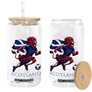 Scottish Lion Football Glass Can Brave Lion in Kilt with Flag Cape Pride TS02 Print Your Wear