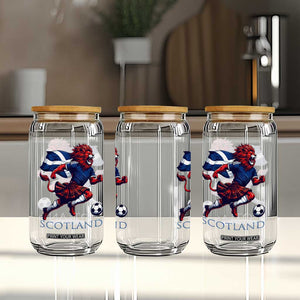 Scottish Lion Football Glass Can Brave Lion in Kilt with Flag Cape Pride TS02 Print Your Wear