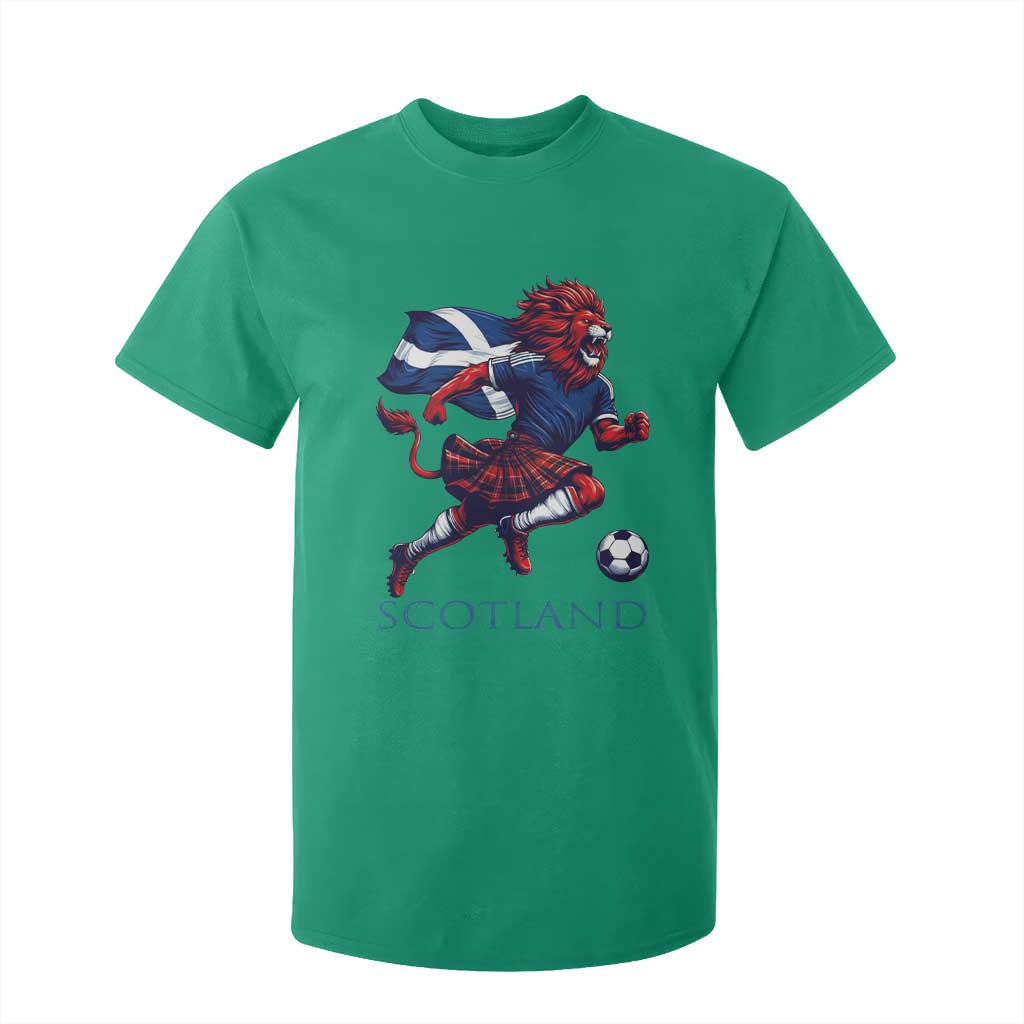 Scottish Lion Football T Shirt For Kid Brave Lion in Kilt with Flag Cape Pride TS02 Irish Green Print Your Wear