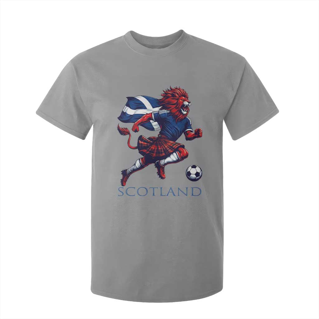 Scottish Lion Football T Shirt For Kid Brave Lion in Kilt with Flag Cape Pride TS02 Sport Gray Print Your Wear