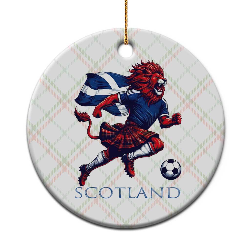Scottish Lion Football Ceramic Ornament Brave Lion in Kilt with Flag Cape Pride TS02 1pc Christmas Plaid Print Your Wear