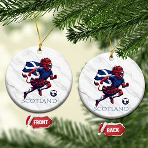 Scottish Lion Football Ceramic Ornament Brave Lion in Kilt with Flag Cape Pride TS02 1pc White Marble Print Your Wear