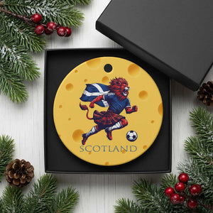 Scottish Lion Football Ceramic Ornament Brave Lion in Kilt with Flag Cape Pride TS02 1pc Yellow Cheese Print Your Wear