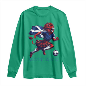 Scottish Lion Football Long Sleeve Shirt Brave Lion in Kilt with Flag Cape Pride TS02 Irish Green Print Your Wear
