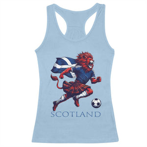 Scottish Lion Football Racerback Tank Top Brave Lion in Kilt with Flag Cape Pride TS02 Light Blue Print Your Wear