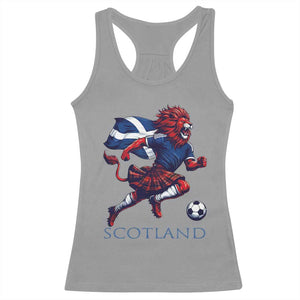 Scottish Lion Football Racerback Tank Top Brave Lion in Kilt with Flag Cape Pride TS02 Sport Gray Print Your Wear