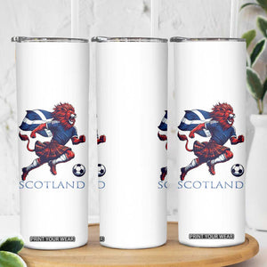 Scottish Lion Football Skinny Tumbler Brave Lion in Kilt with Flag Cape Pride TS02 Print Your Wear
