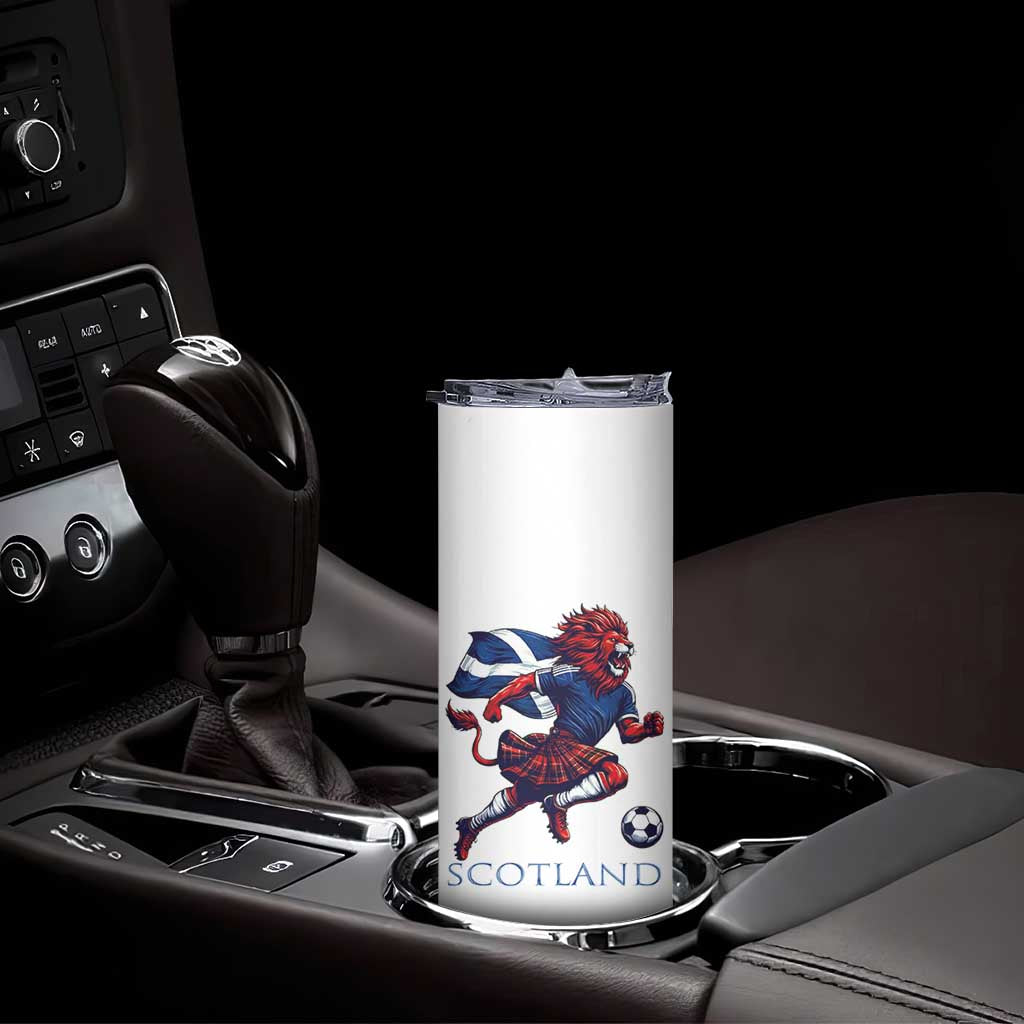 Scottish Lion Football Skinny Tumbler Brave Lion in Kilt with Flag Cape Pride TS02 Print Your Wear